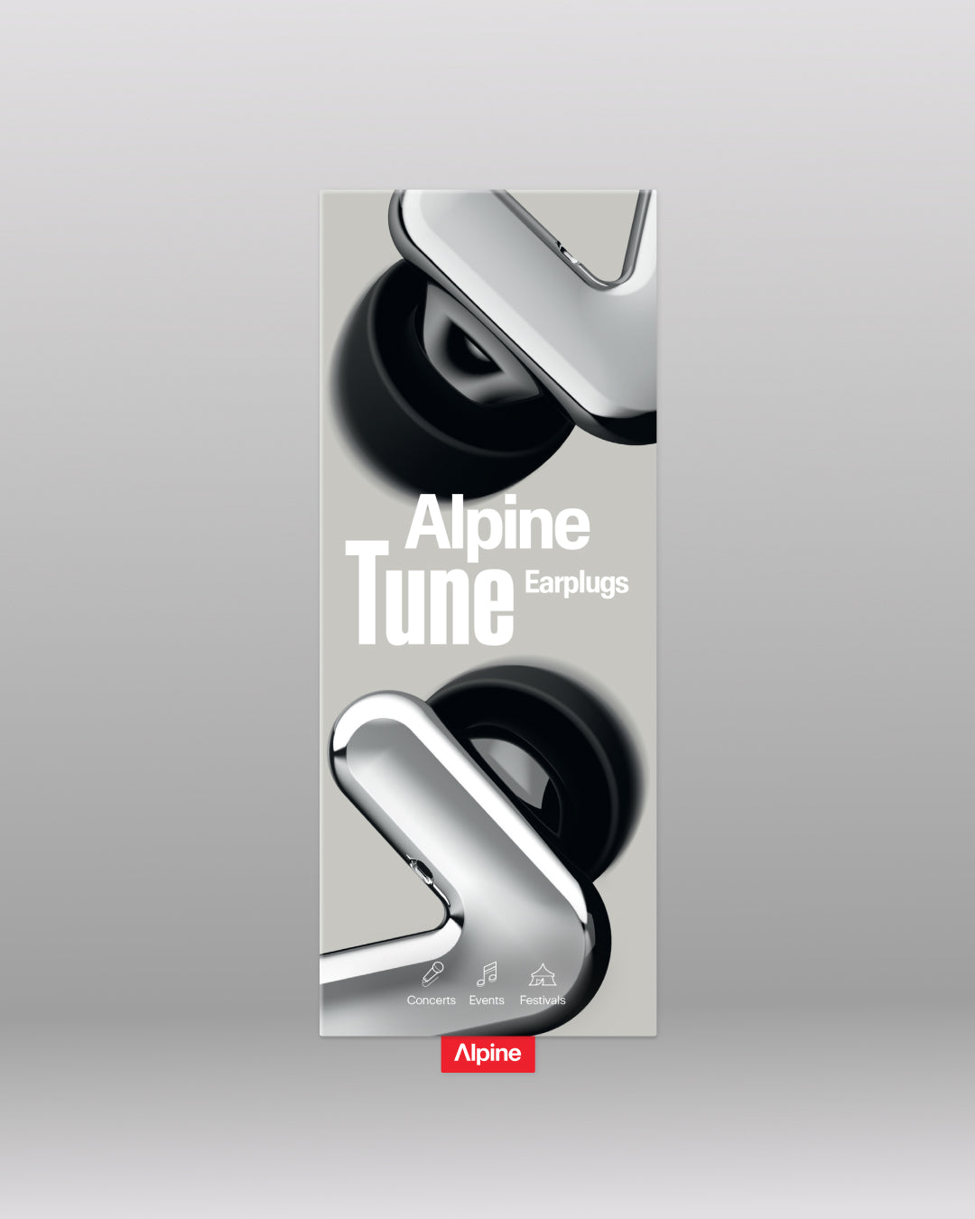 alpine tune in zilver in de verpakking