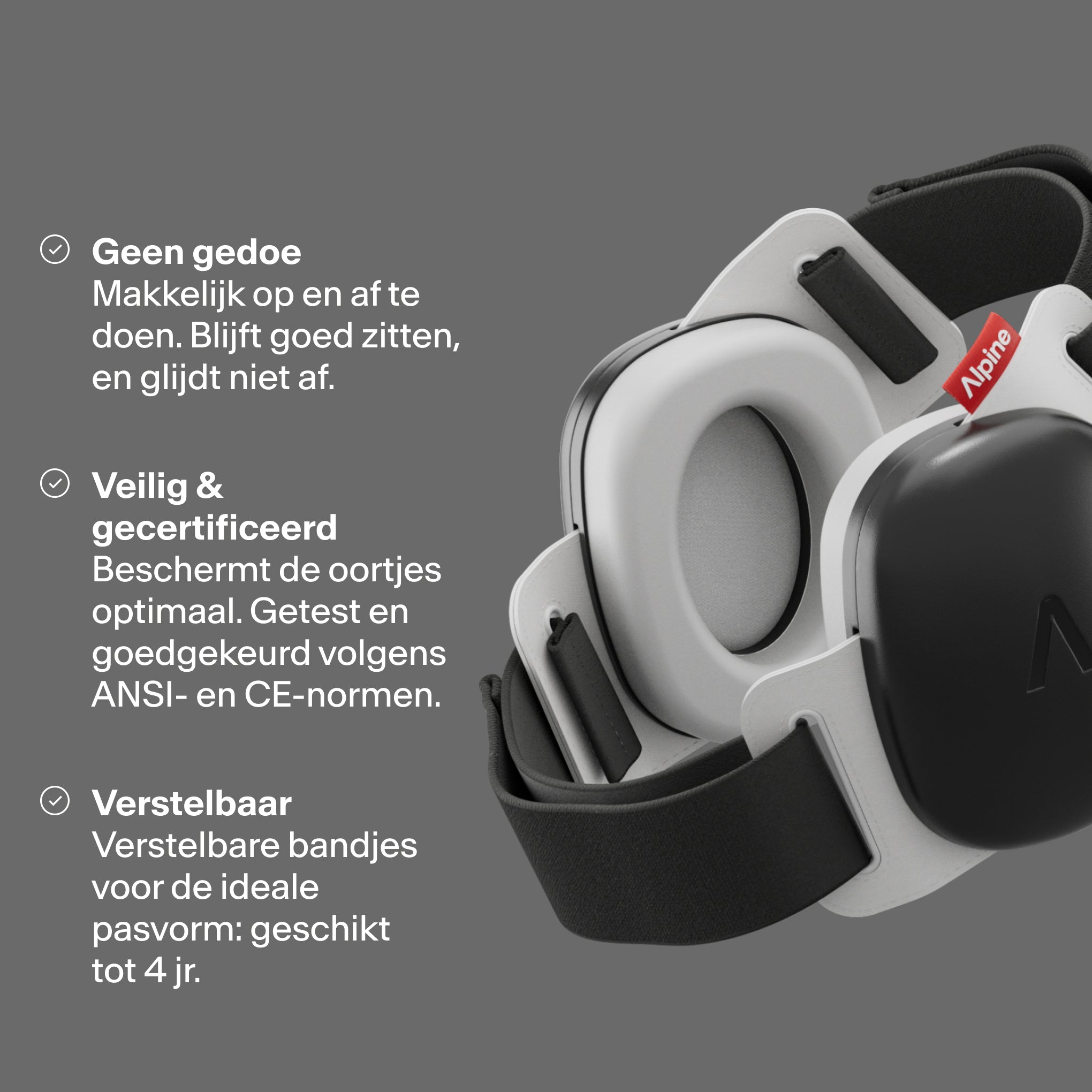 Render Alpine Muffy Baby in zwart met drie USPs: kindvriendelijk, bescherming en verstelbaar #color_dusk-black