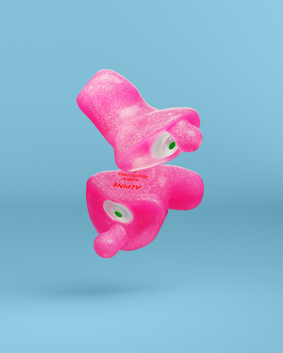 alpine partyplug custom oordoppen metallic roze