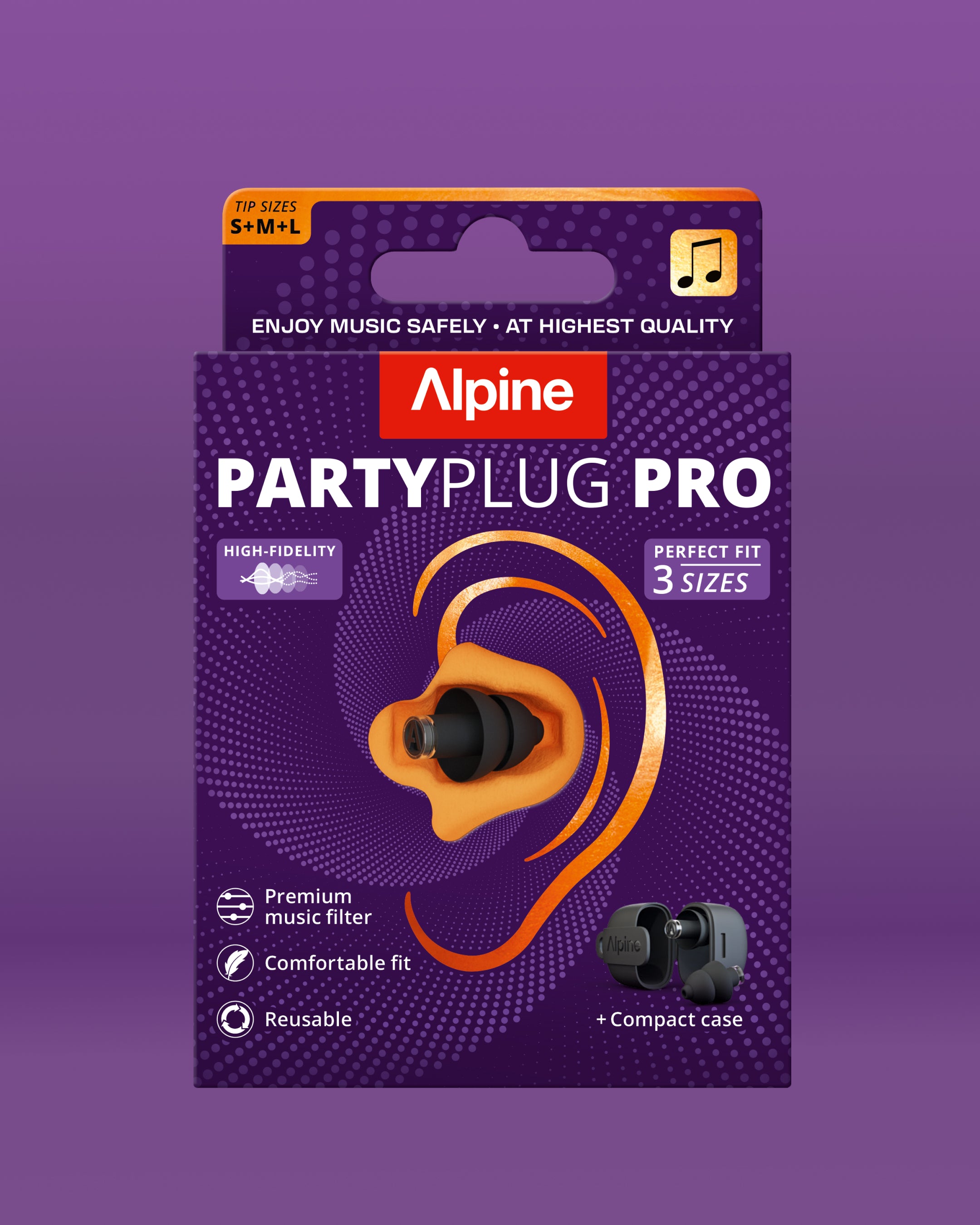 Alpine PartyPlug Pro verpakking in black