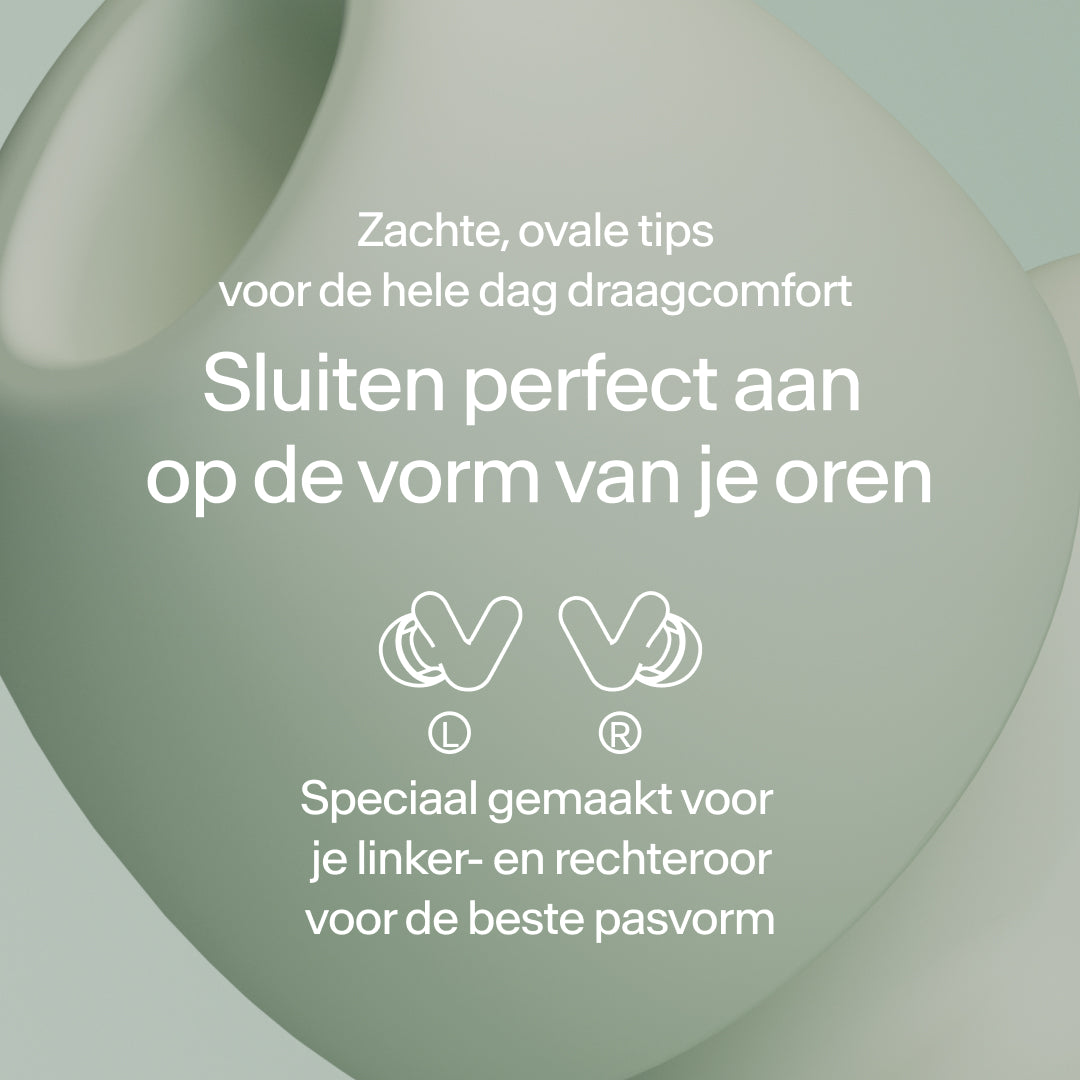 Close-up van perfecte pasvorm Alpine Silence oordoppen – green