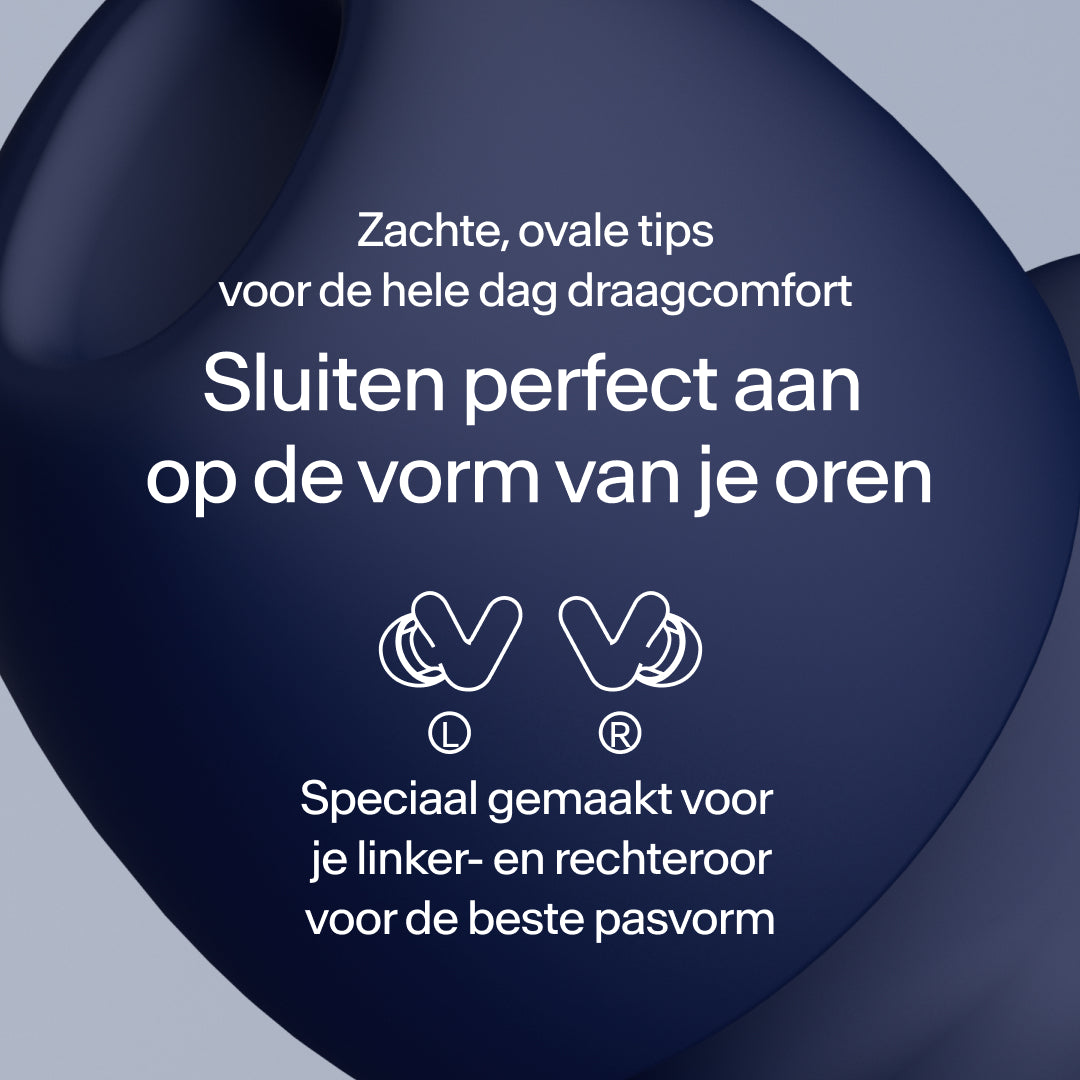 Close-up van perfecte pasvorm Alpine Silence oordoppen – midnight-blue #color_midnight-blue