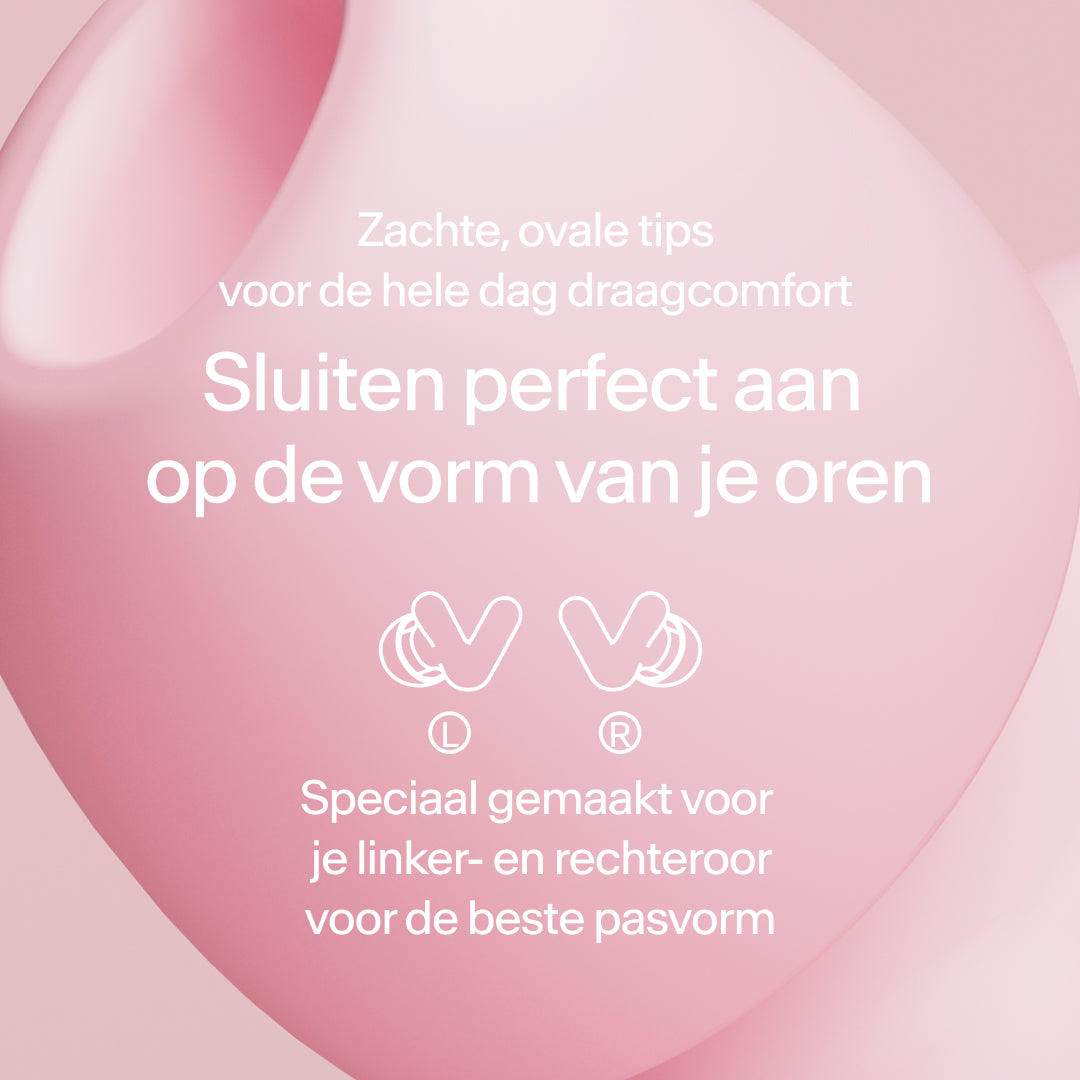 Close-up van perfecte pasvorm Alpine Silence oordoppen – pink