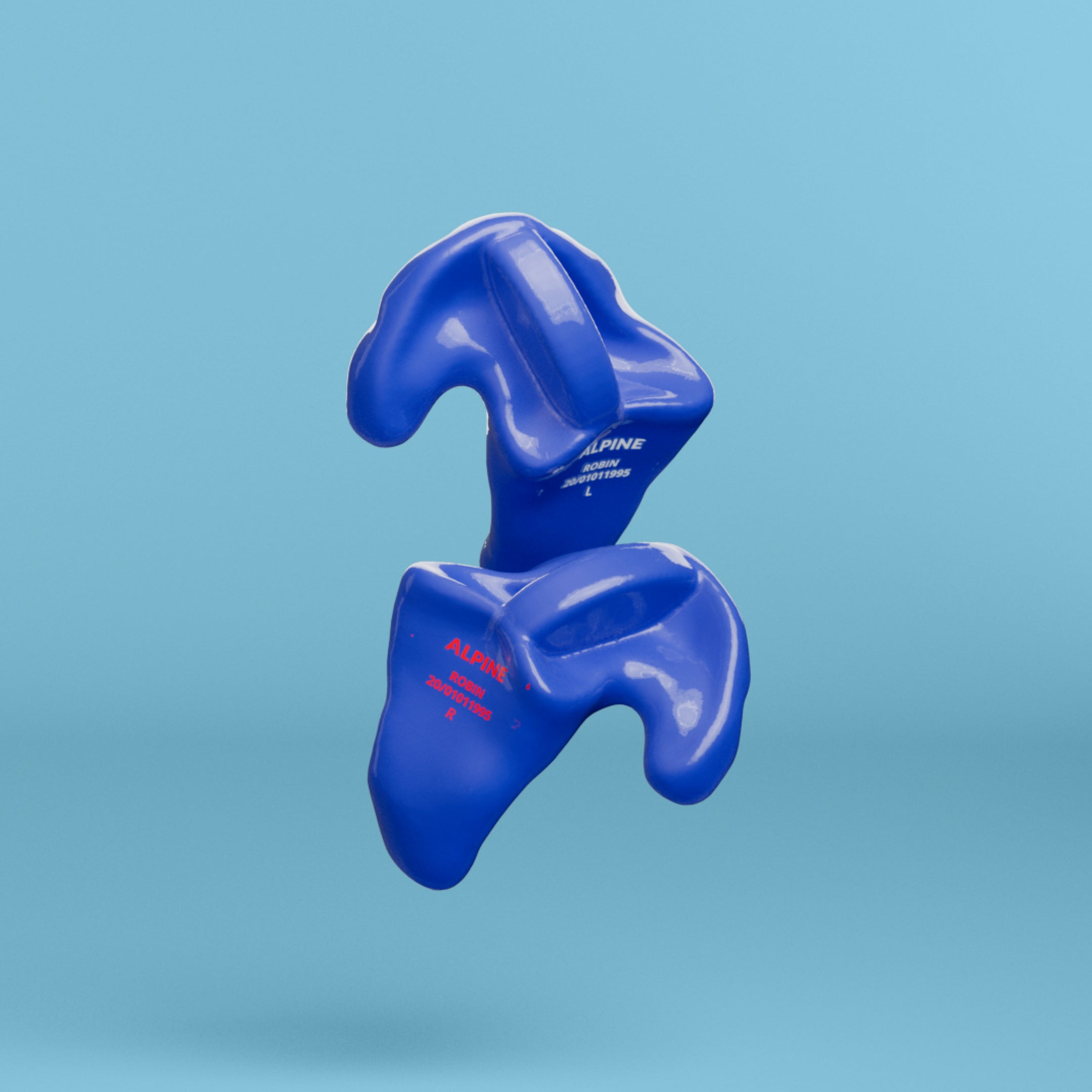 alpine swimsafe custom 4d 1 stuk oordoppen blauw