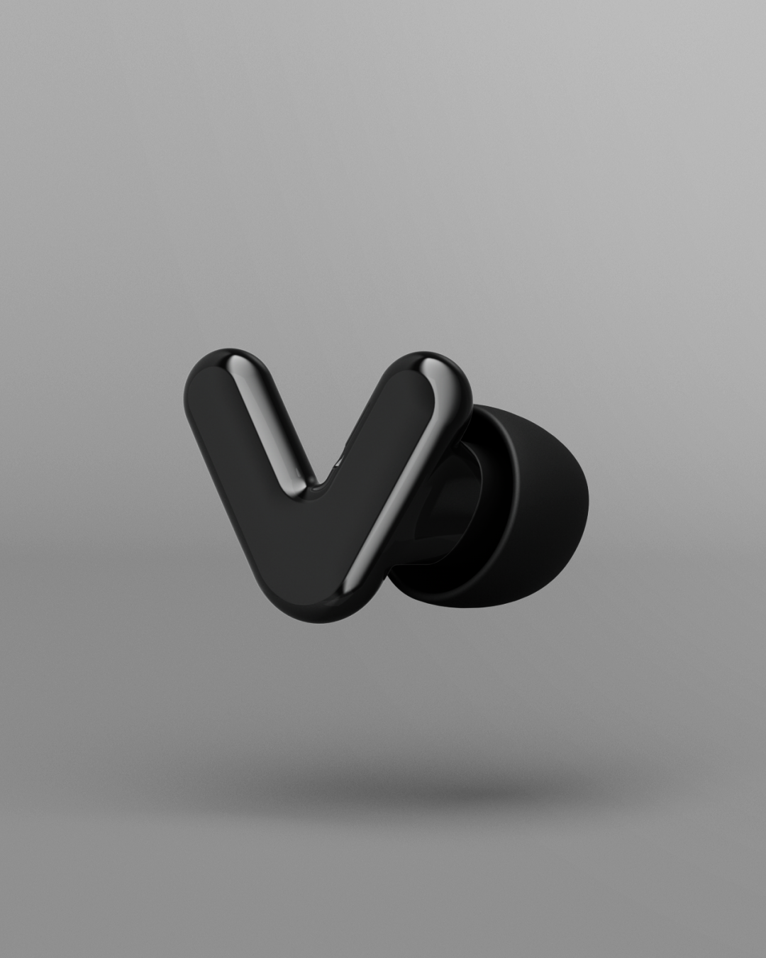 Render van één Alpine Tune oordop in black