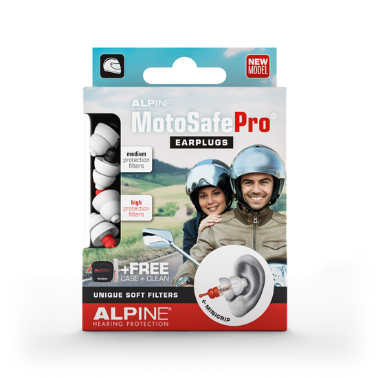 Alpine MotoSafe Pro oordoppen voor motorrijders   Alpine hearing protection Oordoppen oorkappen beschermen uw oor red dot award Motorrijden 