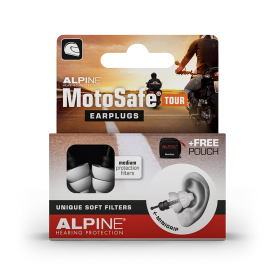 Alpine MotoSafe Tour Oordoppen voor motorrijders  Alpine hearing protection Oordoppen oorkappen beschermen uw oor red dot award Motorrijden 