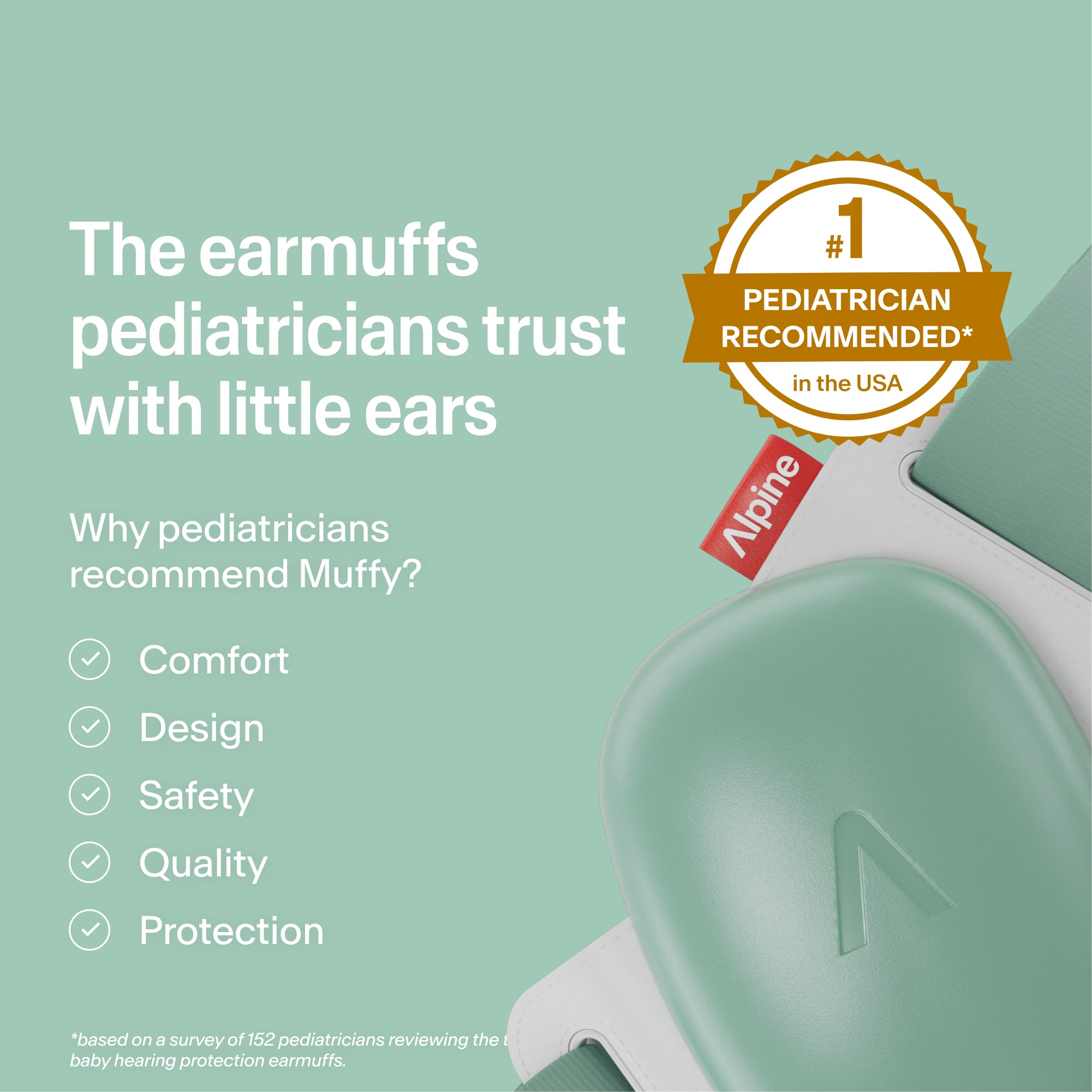 Alpine Muffy sage-green ear muffs, 