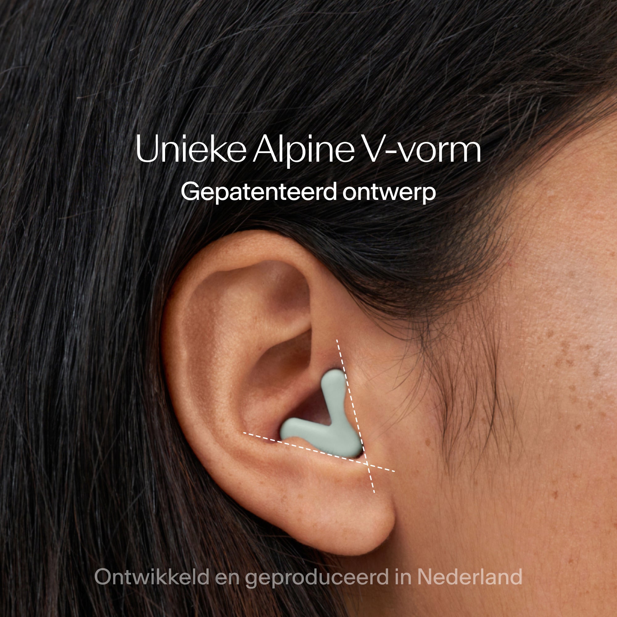 Alpine Silence oordoppen met nauwsluitende pasvorm in oor – beige #color_green