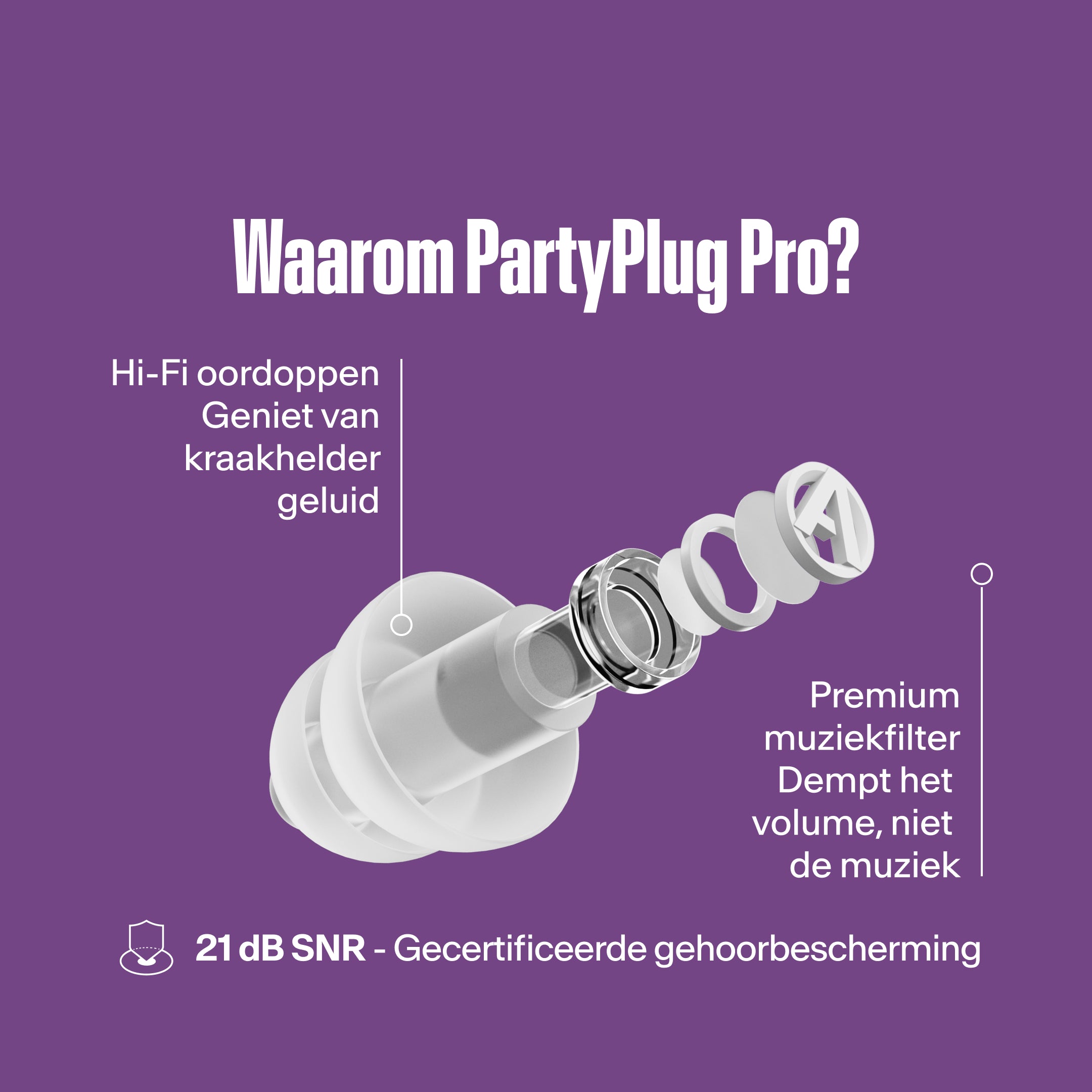 Alpine PartyPlug Pro festivaloordoppen trasnparent 