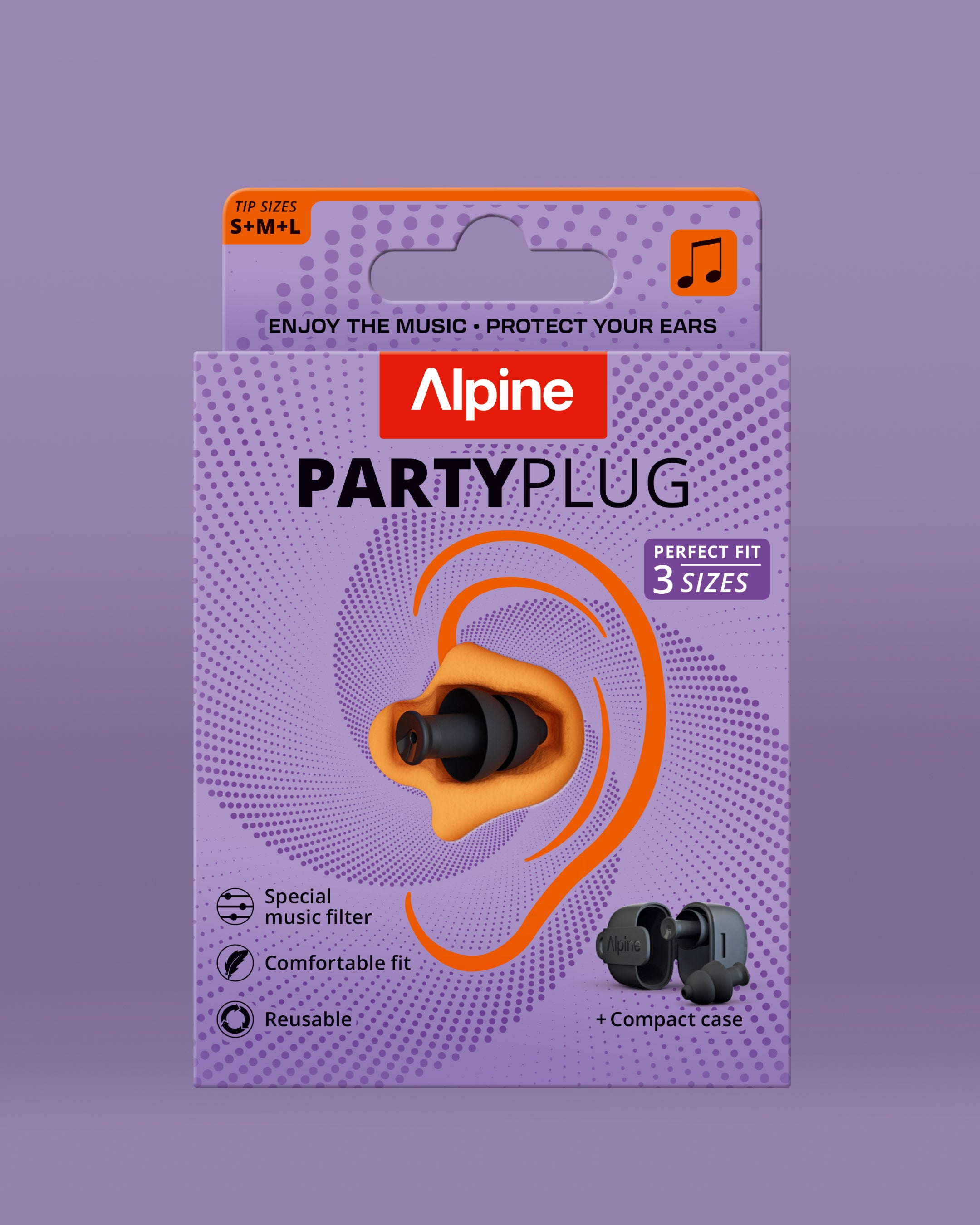 Alpine PartyPlug verpakking in black