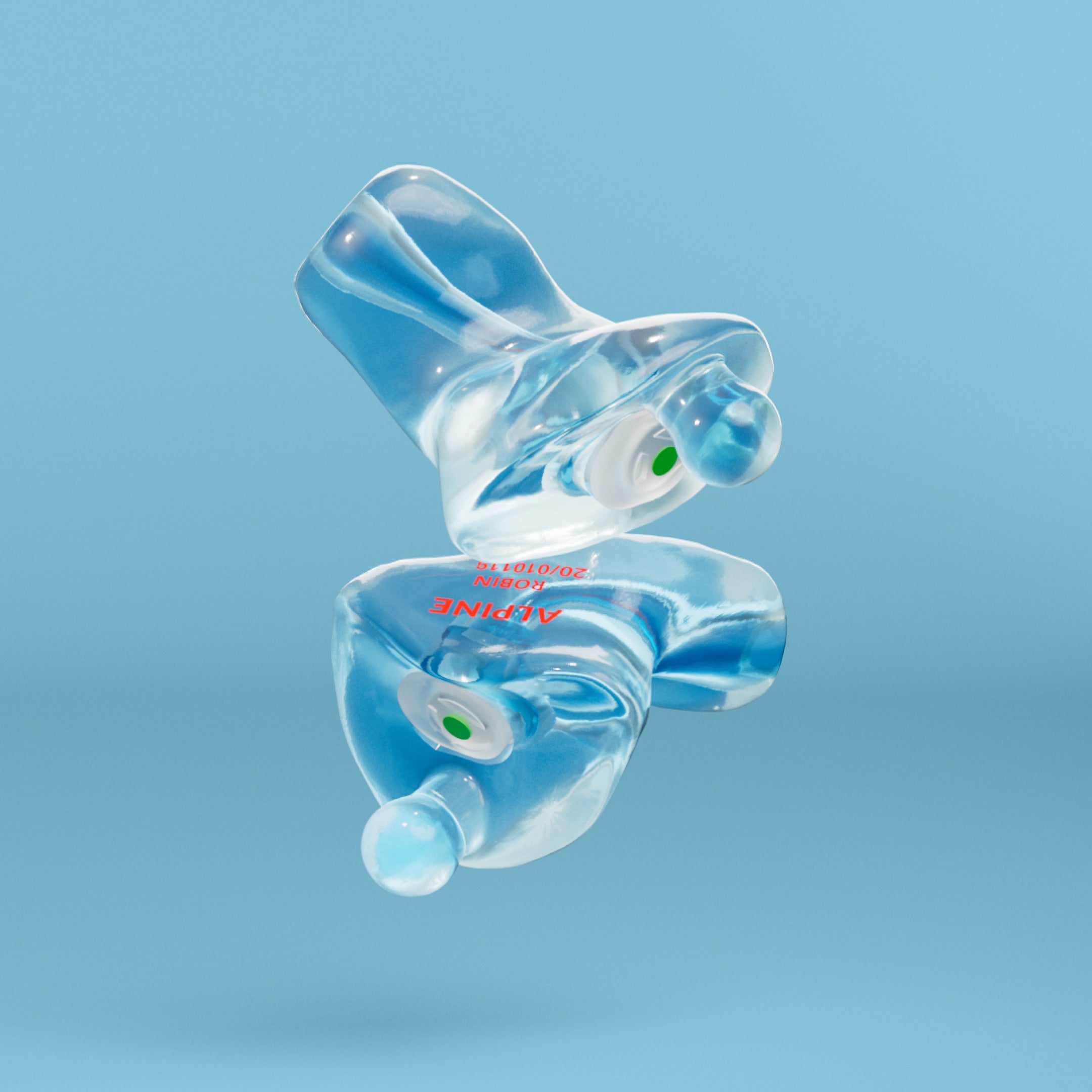 alpine partyplug custom oordoppen transparant blauw  