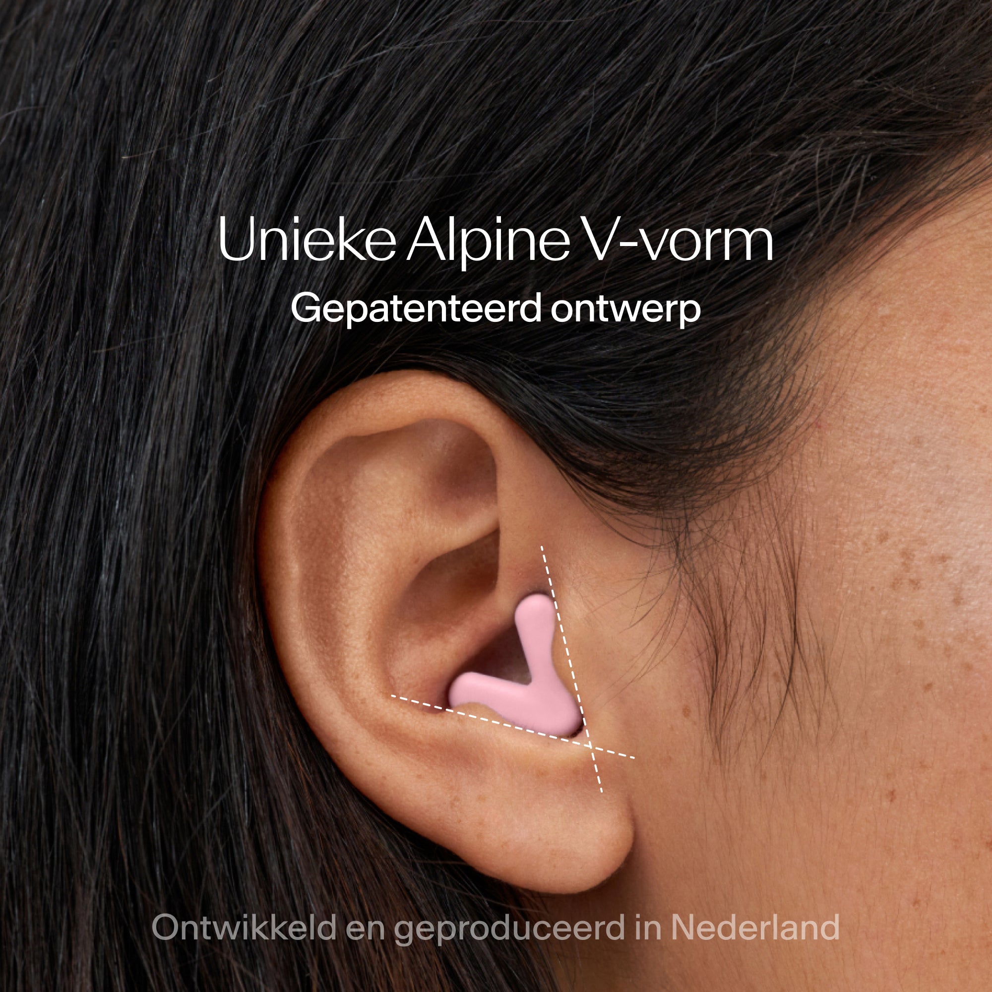 Alpine Silence oordoppen met nauwsluitende pasvorm in oor – pink 