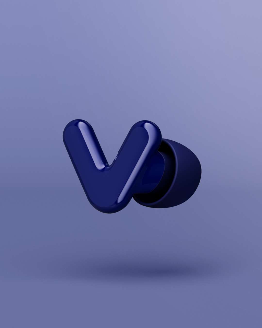 Render van één Alpine Tune oordop in dark-blue 