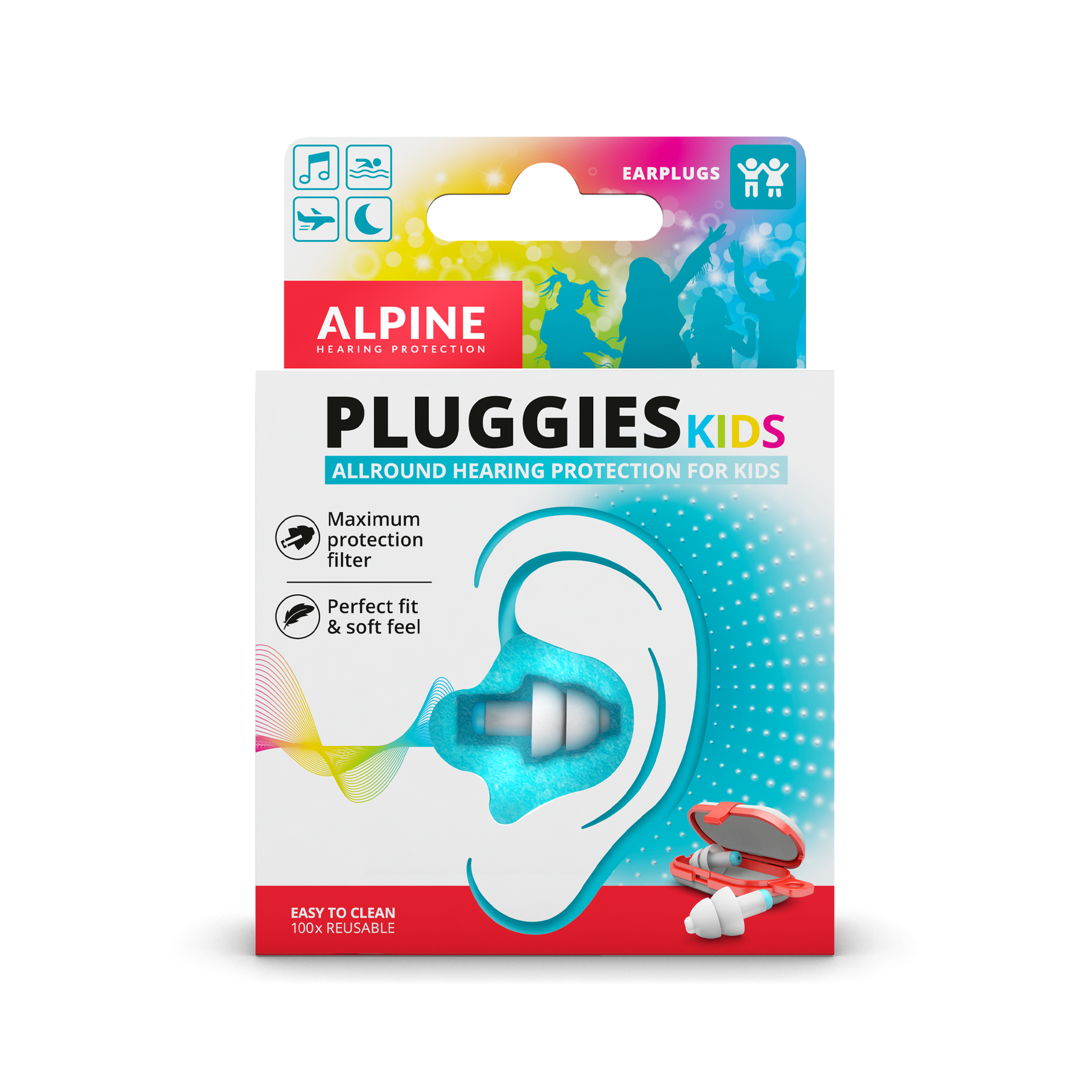 Alpine Pluggies Kids beschermt de oren tegen hard geluid en gehoorbeschadiging