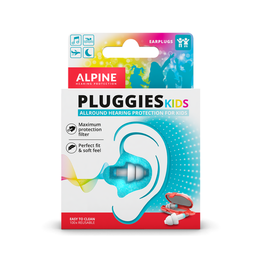 Alpine Pluggies Kids beschermt de oren tegen hard geluid en gehoorbeschadiging
