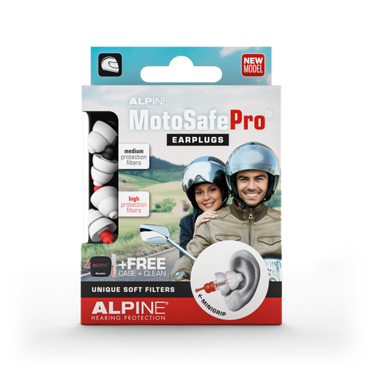 Alpine MotoSafe Pro oordoppen voor motorrijders   Alpine hearing protection Oordoppen oorkappen beschermen uw oor red dot award Motorrijden 