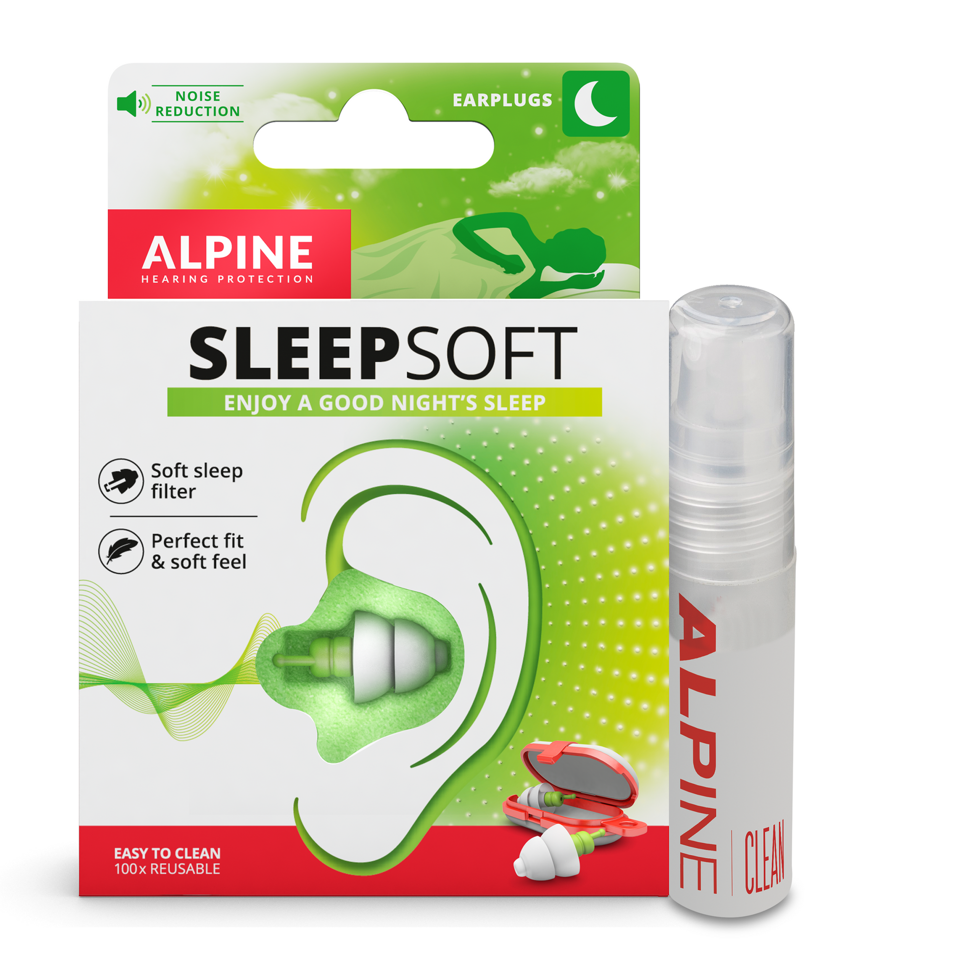 Alpine SleepSoft oordoppen en Clean voor een goede nachtrust